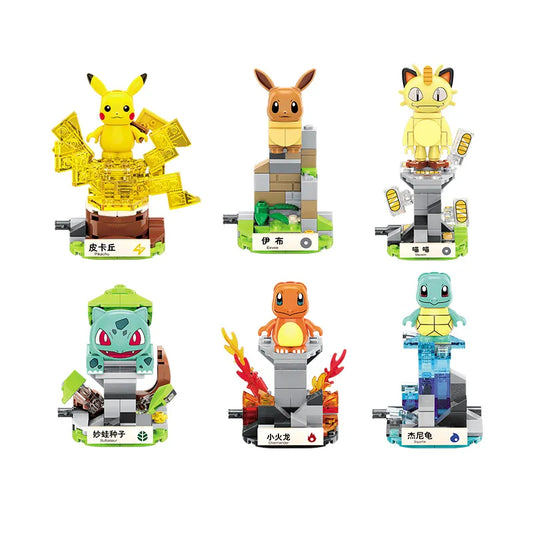 6 Pokemon Podium Building Block Sets