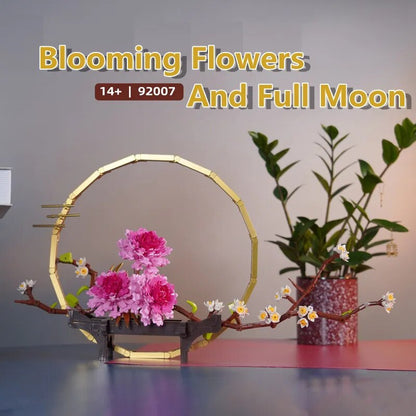 Premium Bonsai Flowers Orchid Lilac Building Blocks Sets