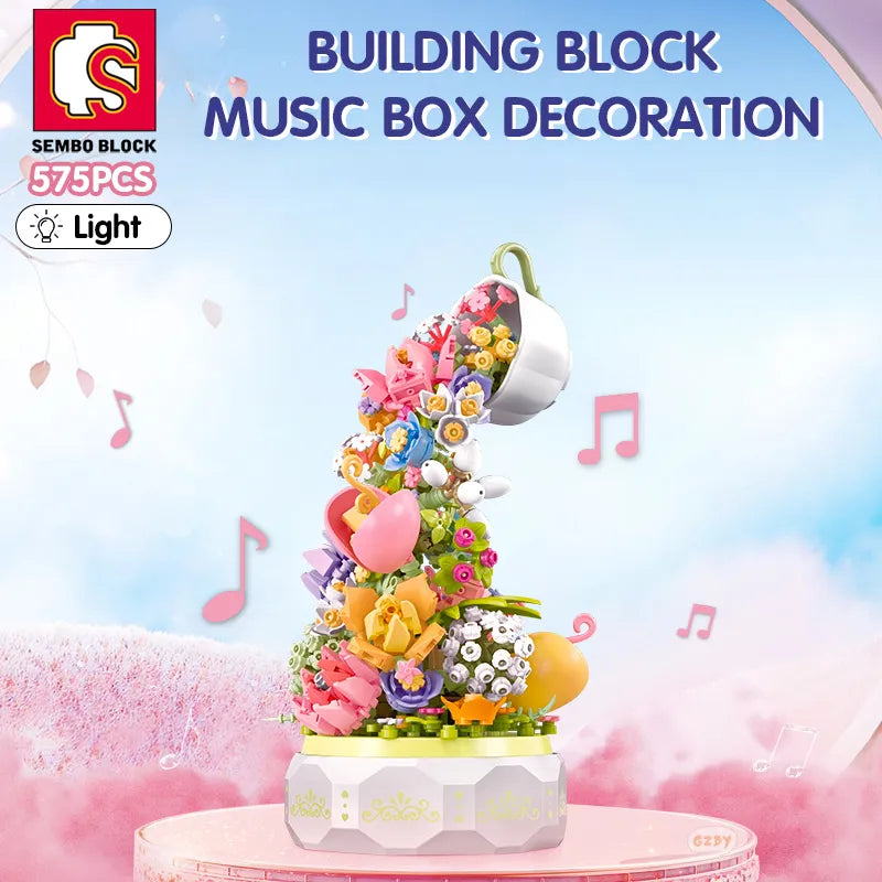 Flower Cup Music Box Building Block