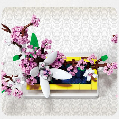 Premium Bonsai Flowers Orchid Lilac Building Blocks Sets