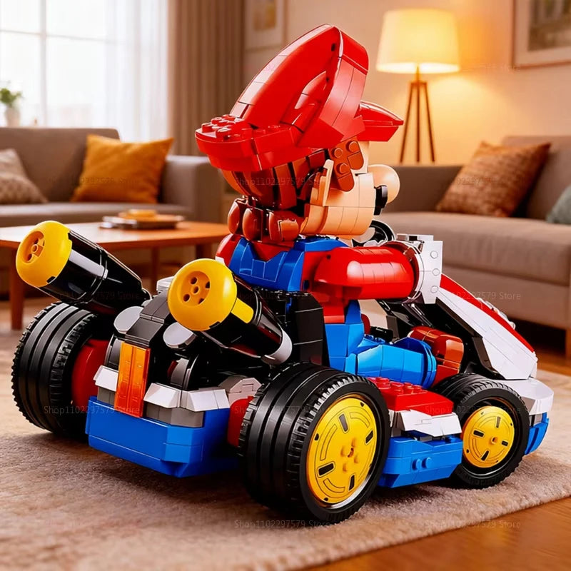 Mario Racing Cart Building Blocks 1972pcs Educational DIY Bricks Toy Set