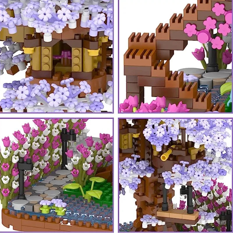 Cherry Blossoms Tree House Building Blocks