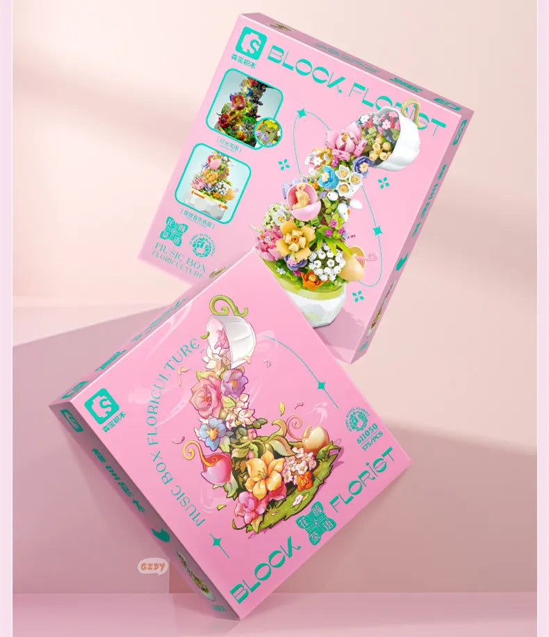 Flower Cup Music Box Building Block