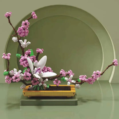 Premium Bonsai Flowers Orchid Lilac Building Blocks Sets